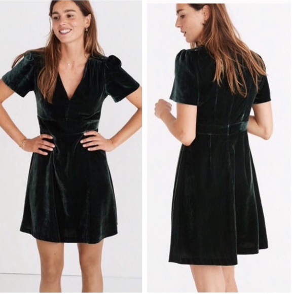 Madewell Dresses & Skirts - Madewell Green Velvet Mini Dress